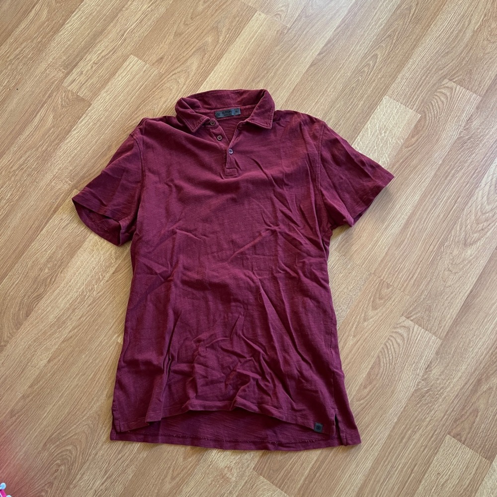 G/FORE Mens XL Short Sleeve Polo Shirt Burgundy Maroon Slub Knit Golf Top